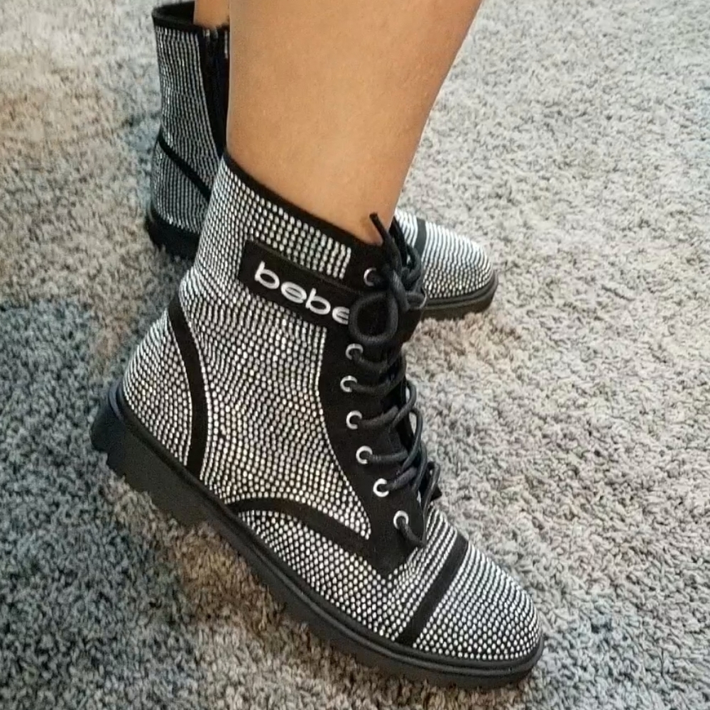 Bebe Dayani Rhinestone Boots NWOT